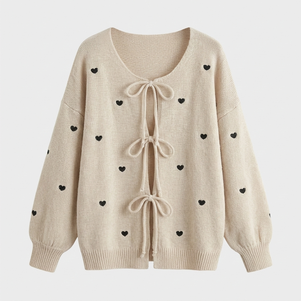 The Amara Hjerte Sløjfe Cardigan